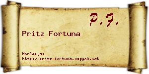 Pritz Fortuna névjegykártya